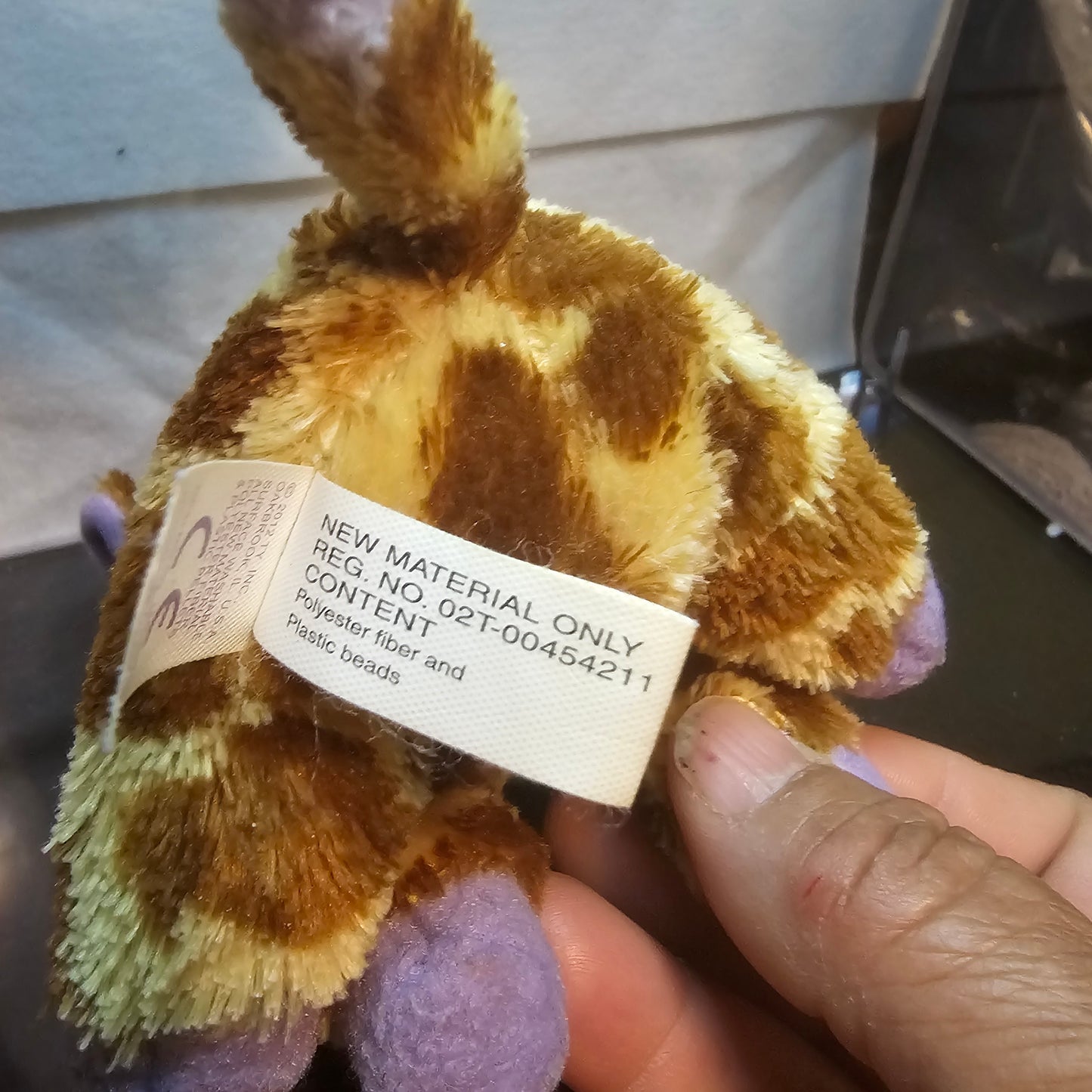Ty Beanie Boos Safari the Giraffe Plush - 6" Regular Size - Purple Eyes & Hooves