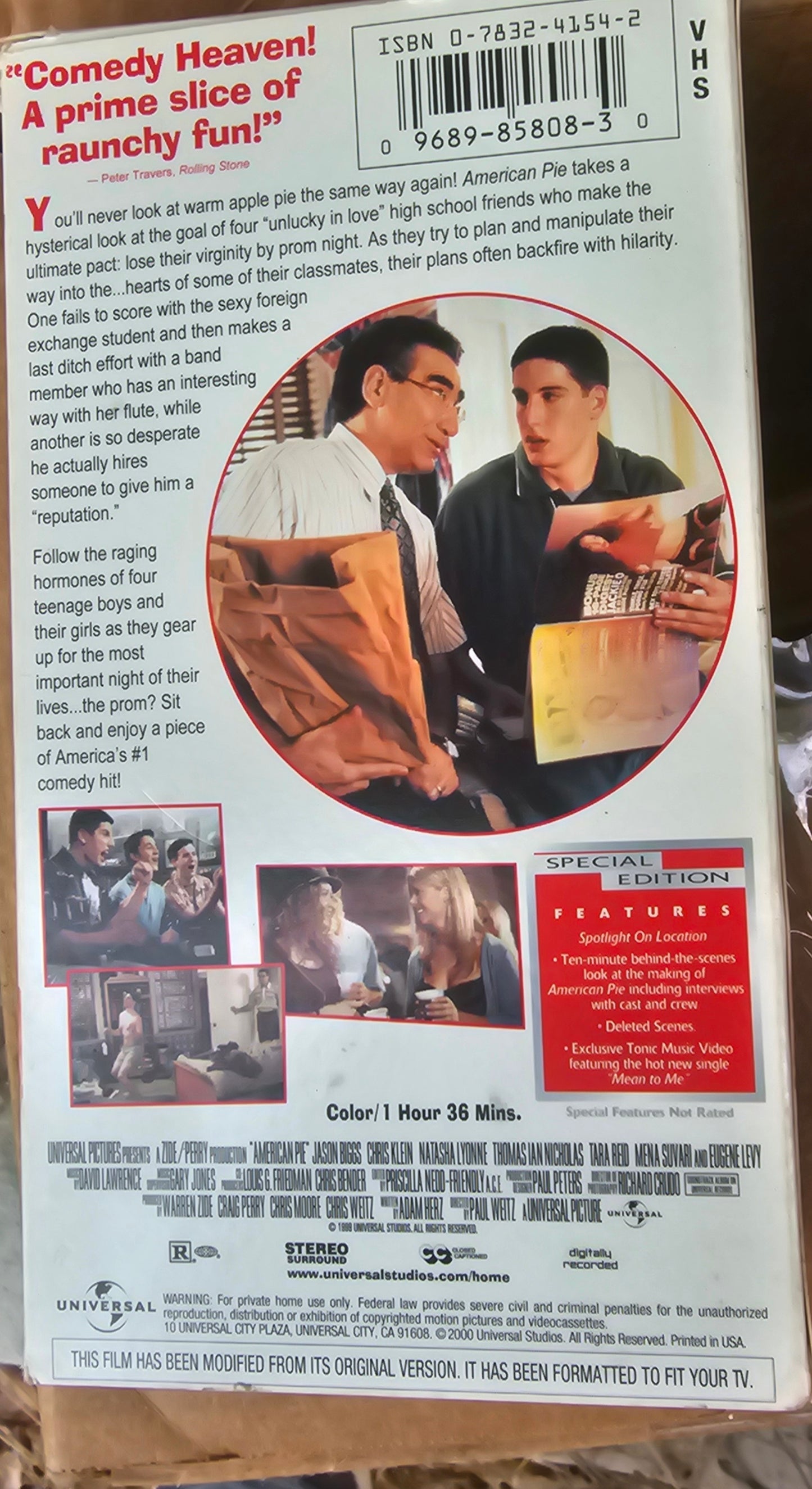 American Pie VHS Special Edition 2000 Vintage Movie Classic Comedy Cult Retro