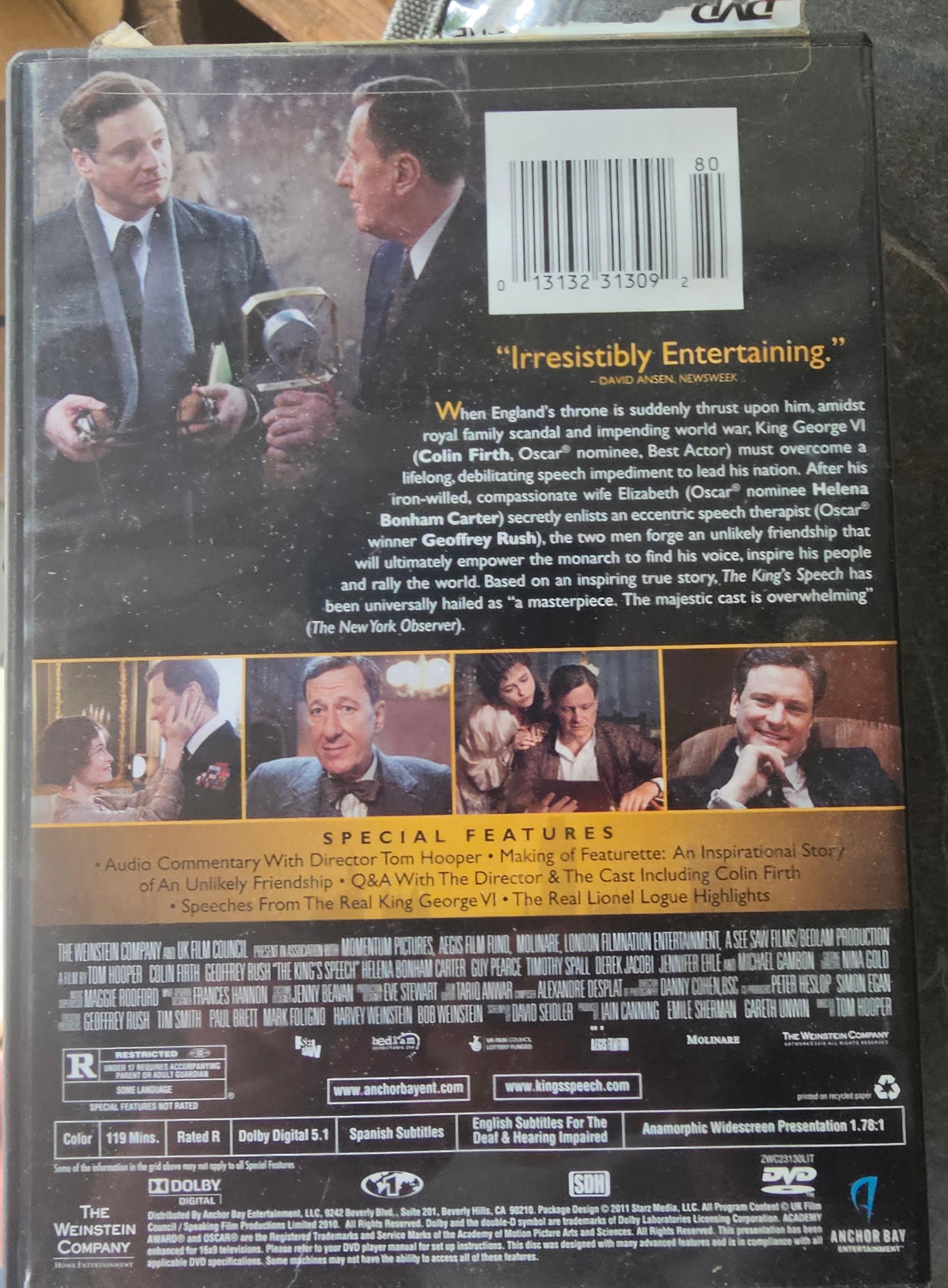 The King's Speech DVD Colin Firth Geoffrey Rush Best Picture Drama True Story