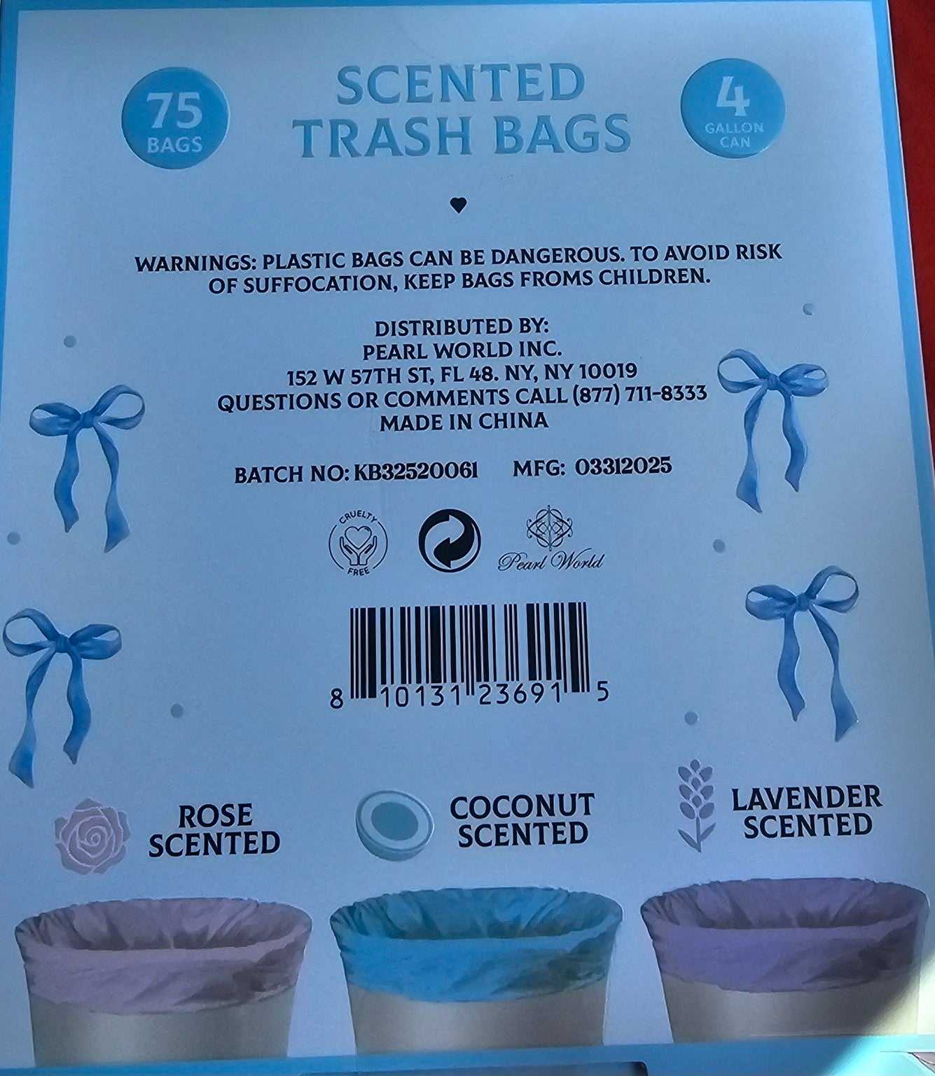 Scented Small Trash Bags 75 Pack