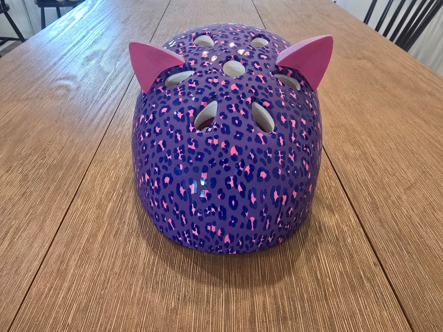 Purple Leopard Cat Ears Youth Helmet by Krash!