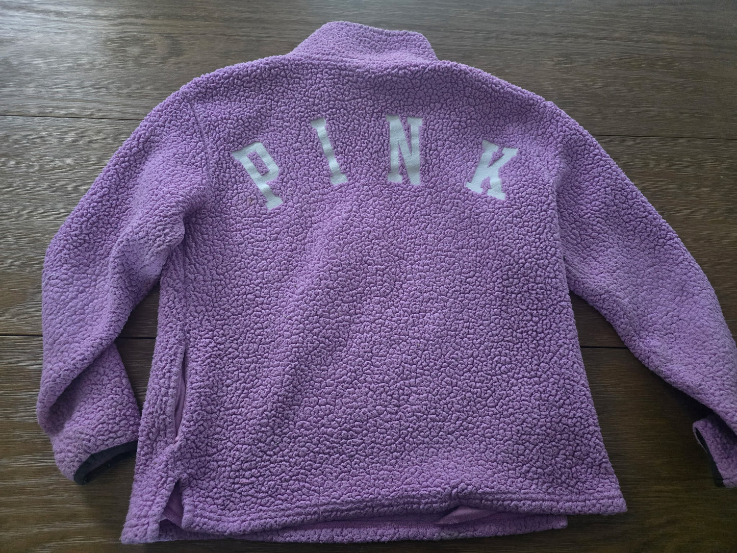 Victoria's Secret PINK Sherpa Quarter Zip Pullover Sweater Purple Women's Size S