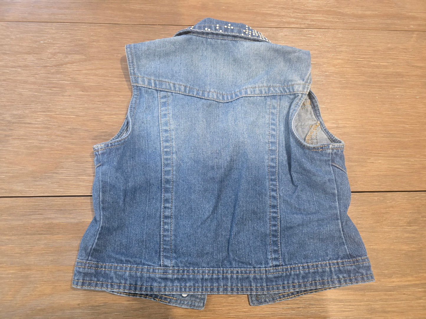 Cato Girls Studded Denim Vest Size L (12/14) Blue Jean Sleeveless Jacket