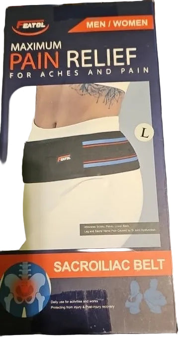 FEATOL Sacroiliac Belt for Men & Women – Large – Maximum Pain Relief – New