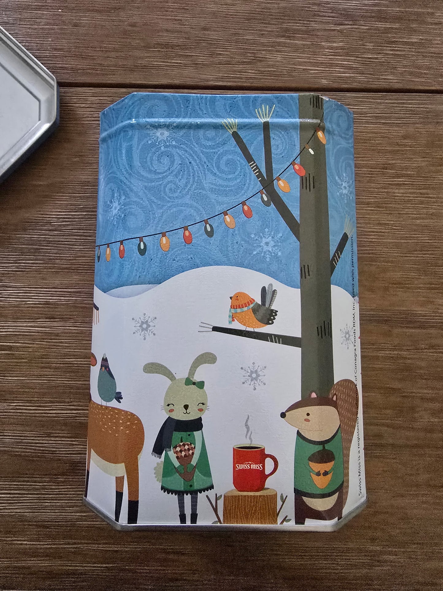 Keurig Swiss Miss Holiday Winter Tin Empty Christmas Collectible Storage