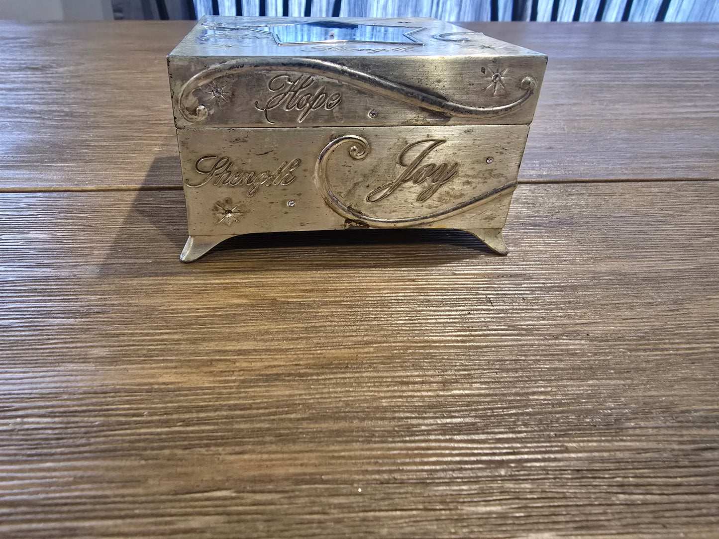 Things Remembered Silver Trinket Jewelry Box Happy Birthday Mom Joy Hope Strength
