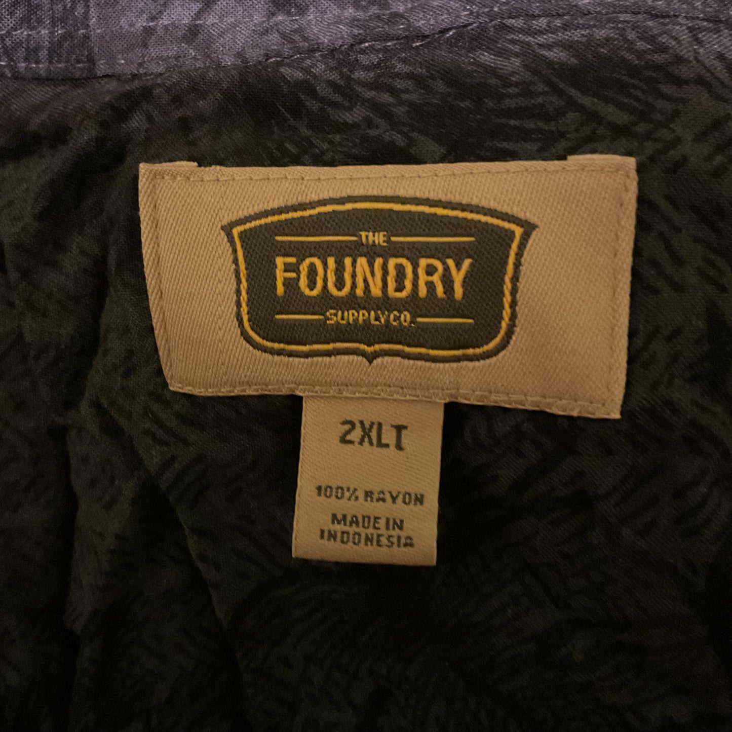 The Foundry Supply Co. Rayon Camp Shirt 2XLT (Flaw)