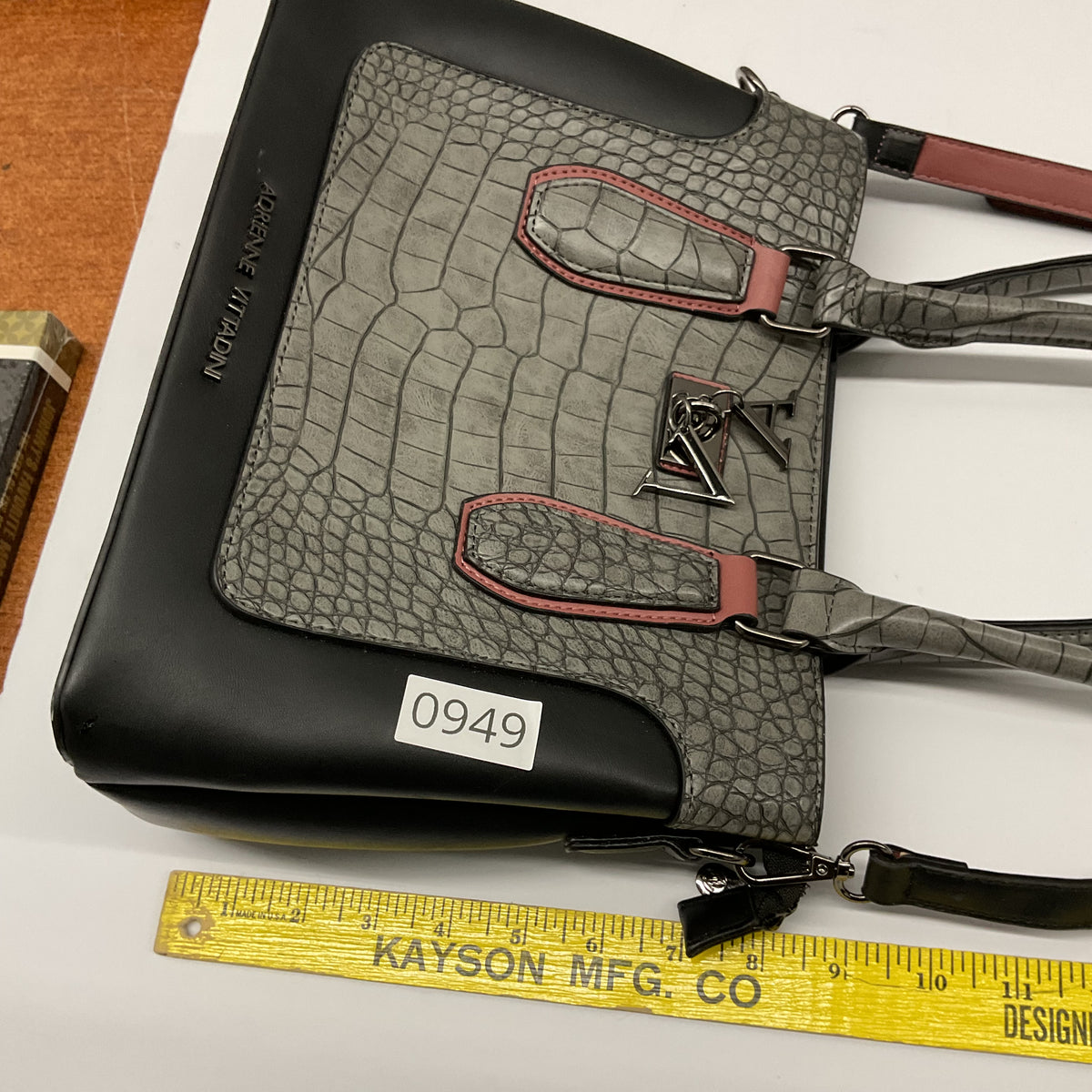 Adrienne Vittadini Faux Crocodile & Leather Satchel / Crossbody Bag