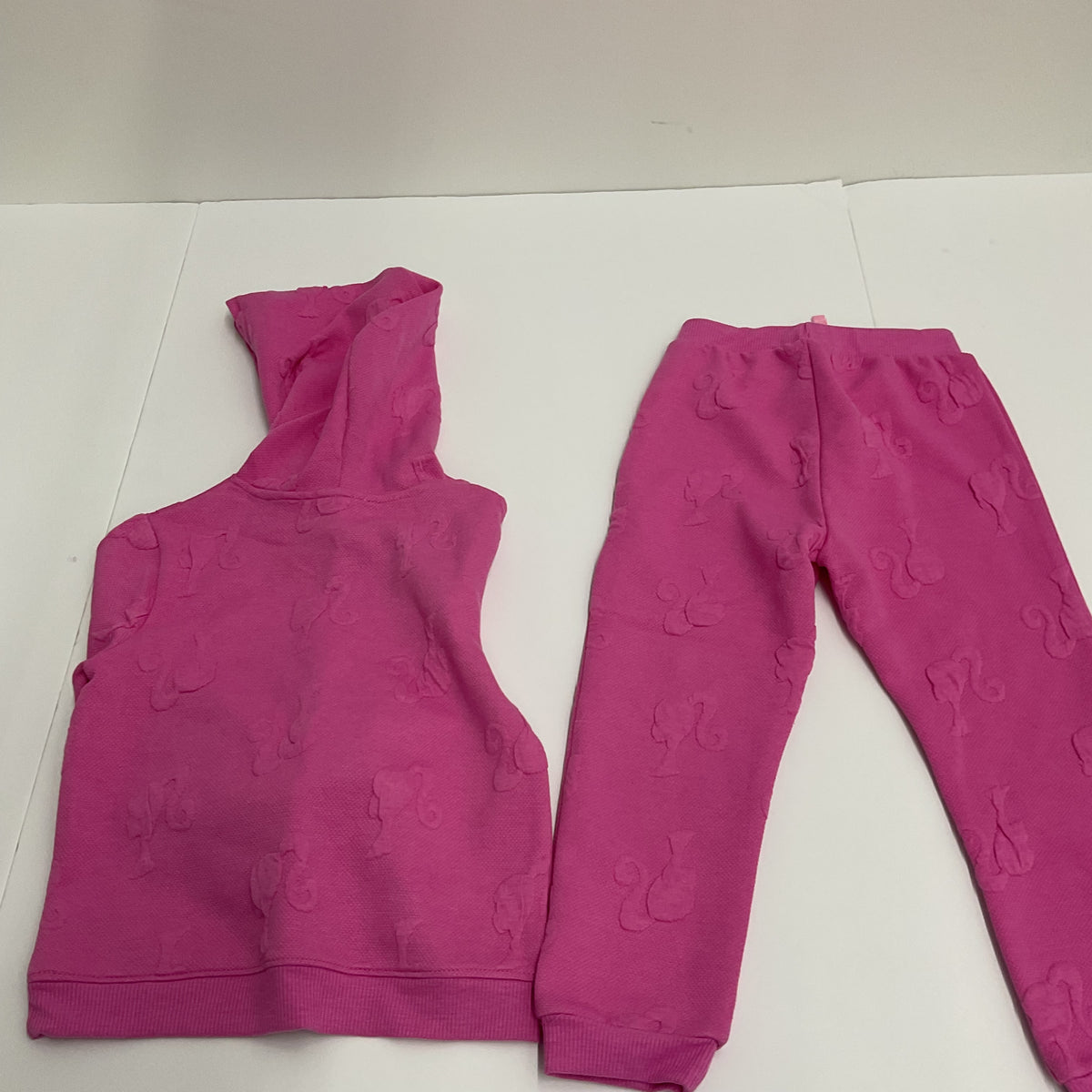 Barbie Girls 4T Fuchsia Pink Hoodie & Jogger Pants Set New With Tags
