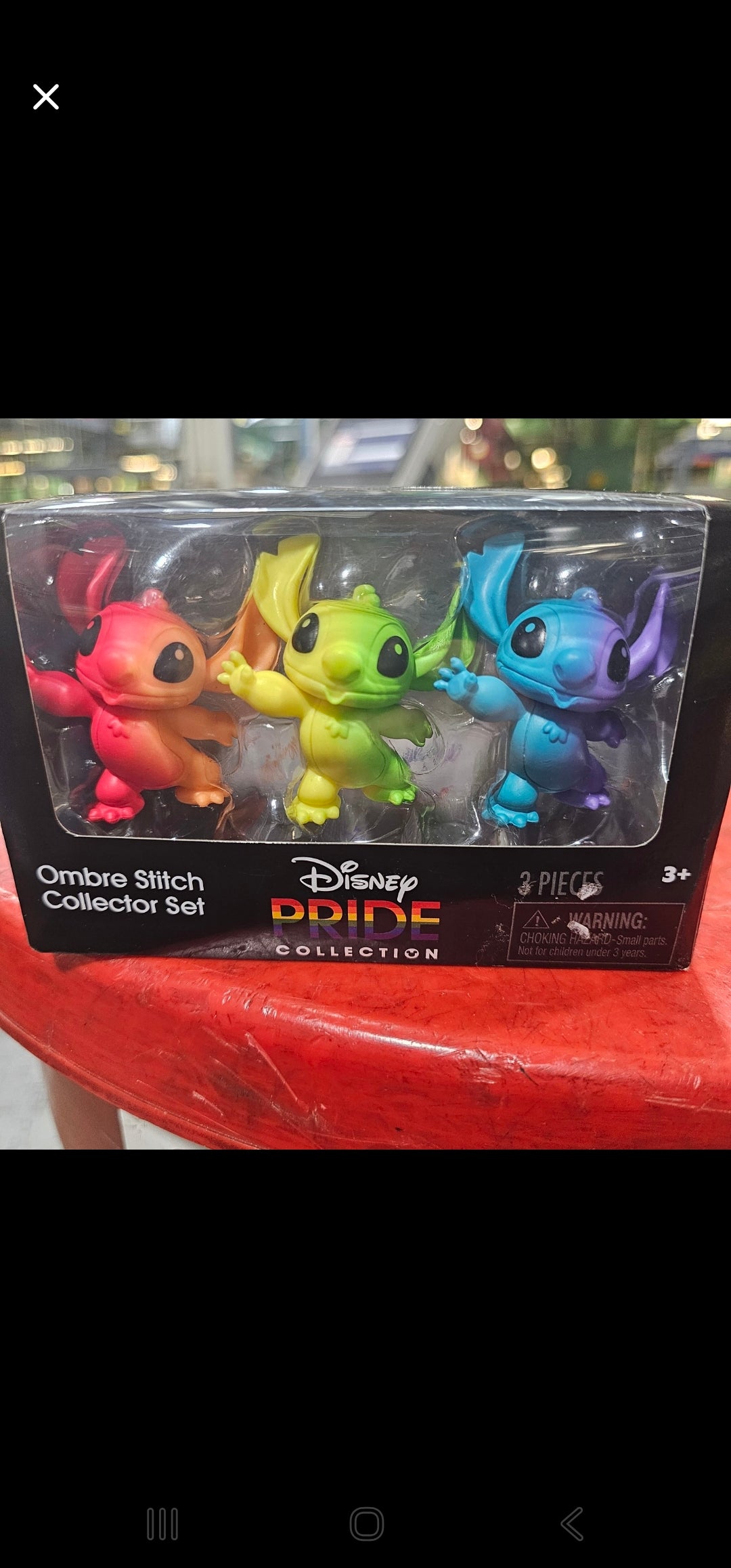 Disney Pride Ombre Stitch Collector Set 3‑Piece Lilo & Stitch Rainbow NIB