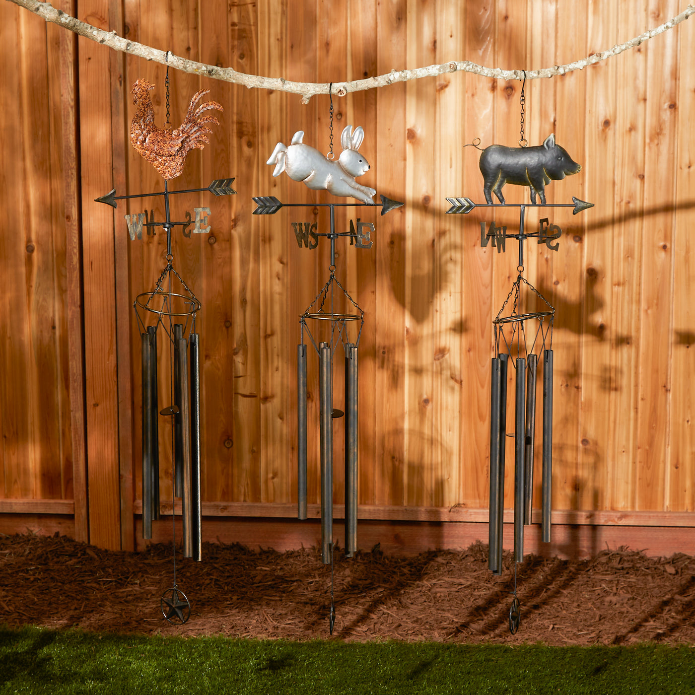 Weathervane Wind Chime - Copper Rooster