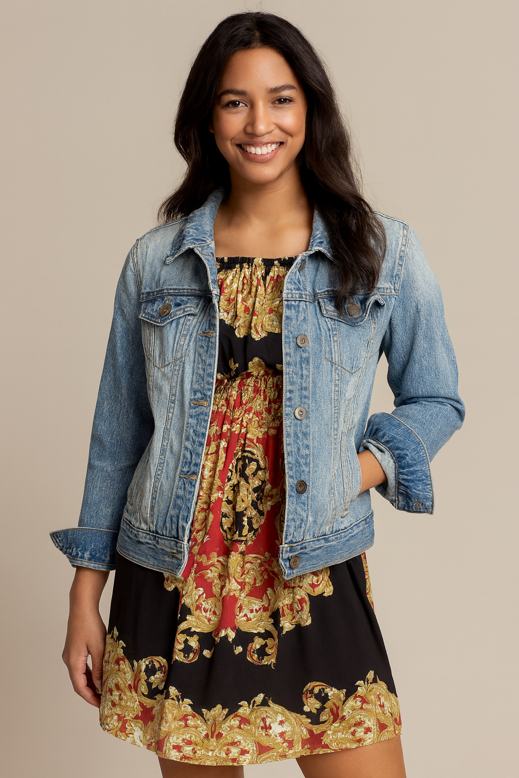 Mudd Women’s Denim Jean Jacket Medium Blue Distressed Style 100% Cotton medium