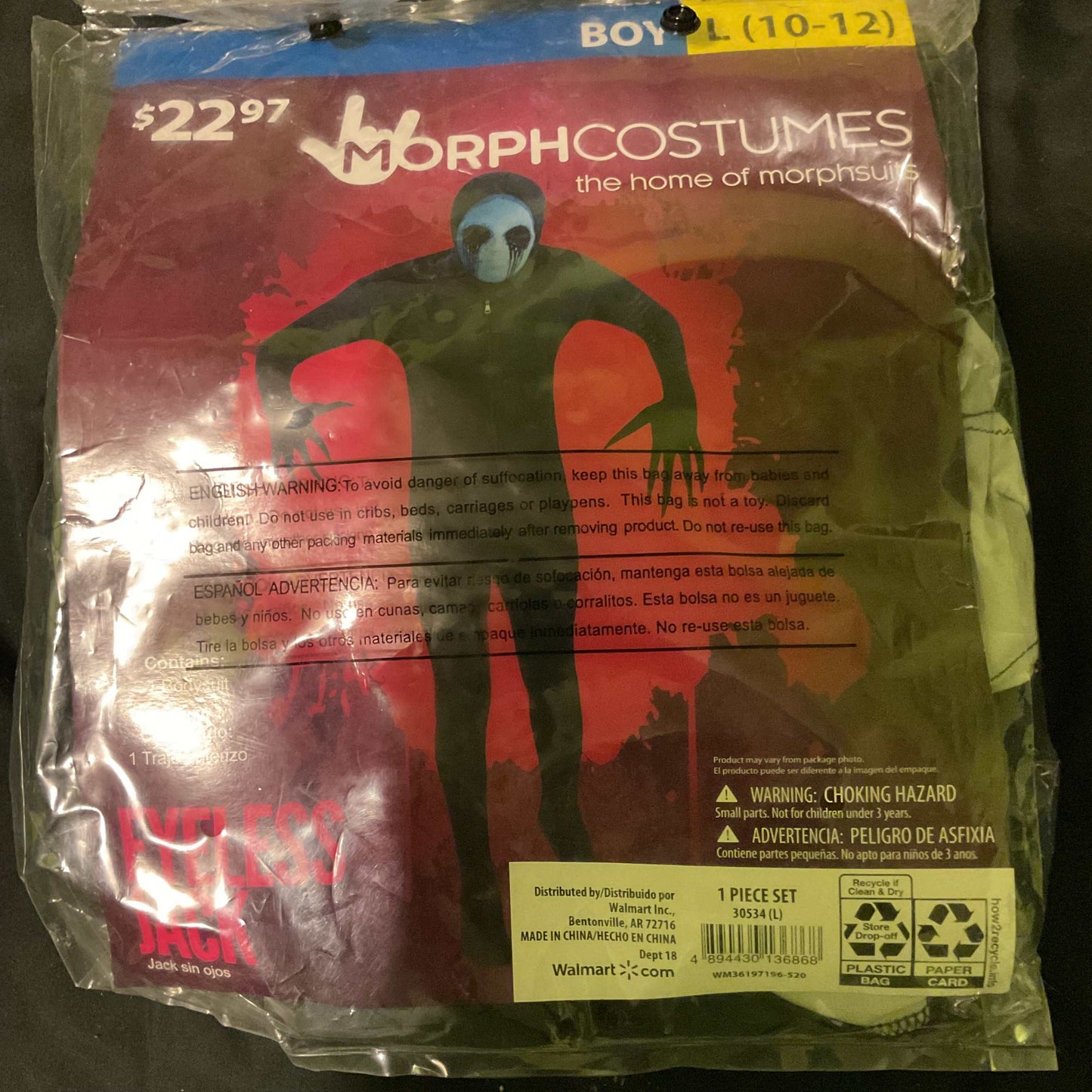 MorphCostumes Eyeless Jack Bodysuit preowned