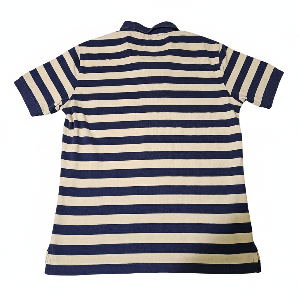 Polo Ralph Lauren Striped Piqué Polo Shirt - XL - Blue/White with Yellow Pony