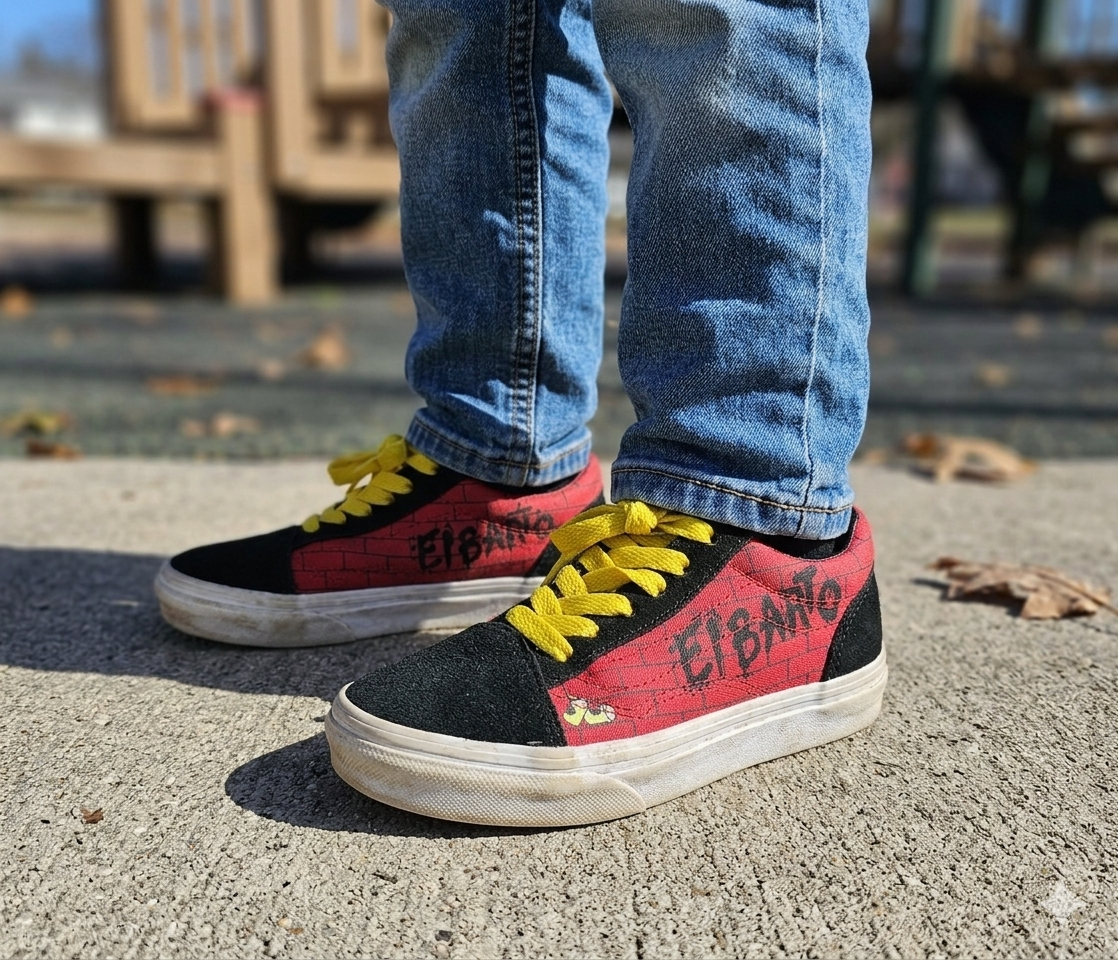 Vans x The Simpsons Old Skool El Barto Kids Size 12 Red/Black 2020 Collab Rare