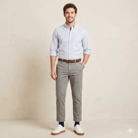Dockers Levi Strauss Chinos Vintage Style Cropped Pants Grey Khaki Business Casual