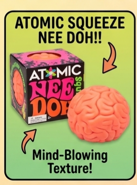 Schylling Atomic NeeDoh Squeeze Sensation Fidget Toy Retro Stress Ball Boxed New