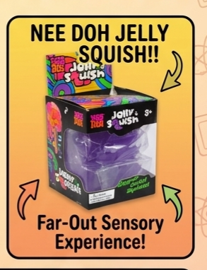 Nee-Doh Jelly Squish Purple Sensory Fidget Toy Schylling Super Solid Squish New