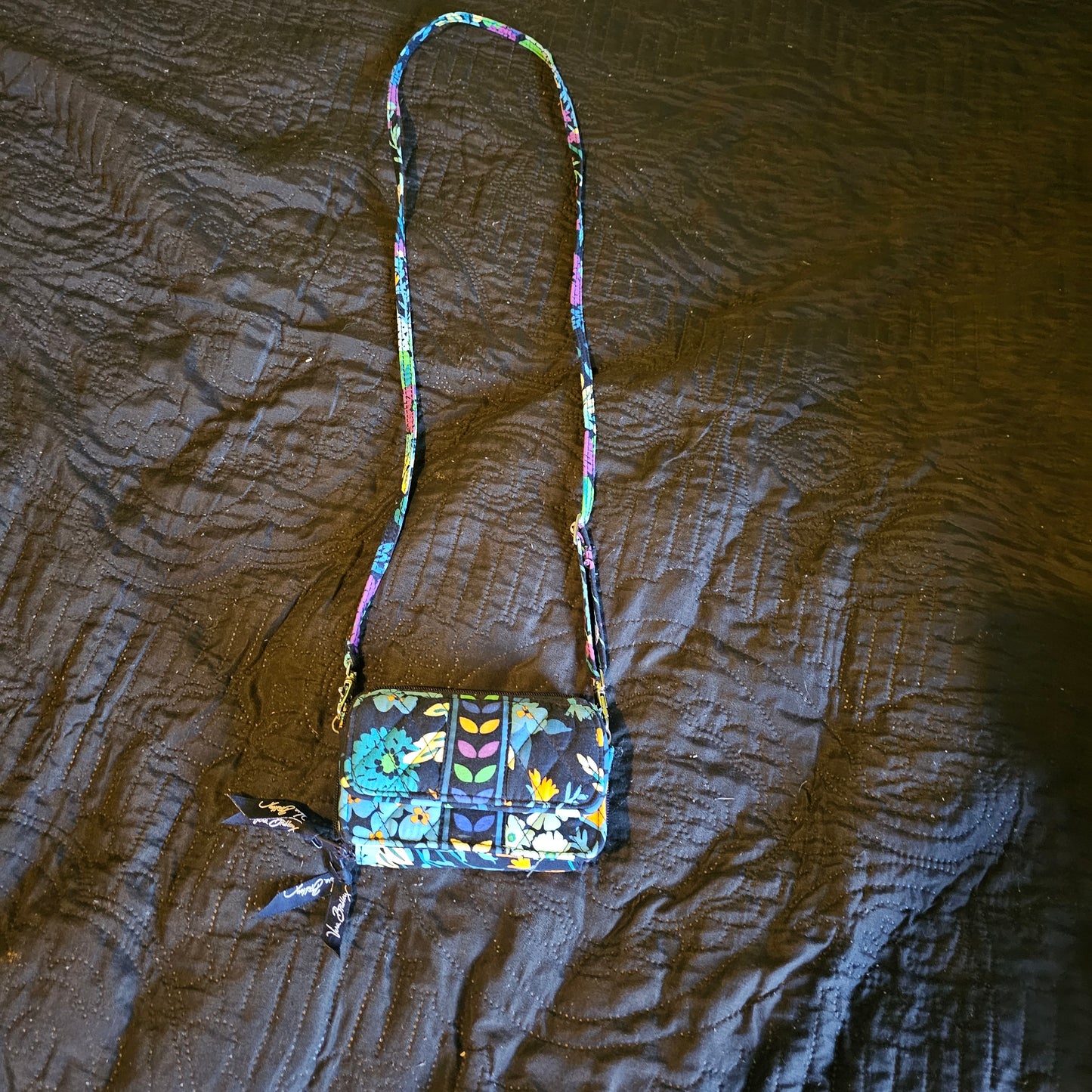 Vera Bradley Quilted Floral Crossbody Wallet (Adjustable Strap)