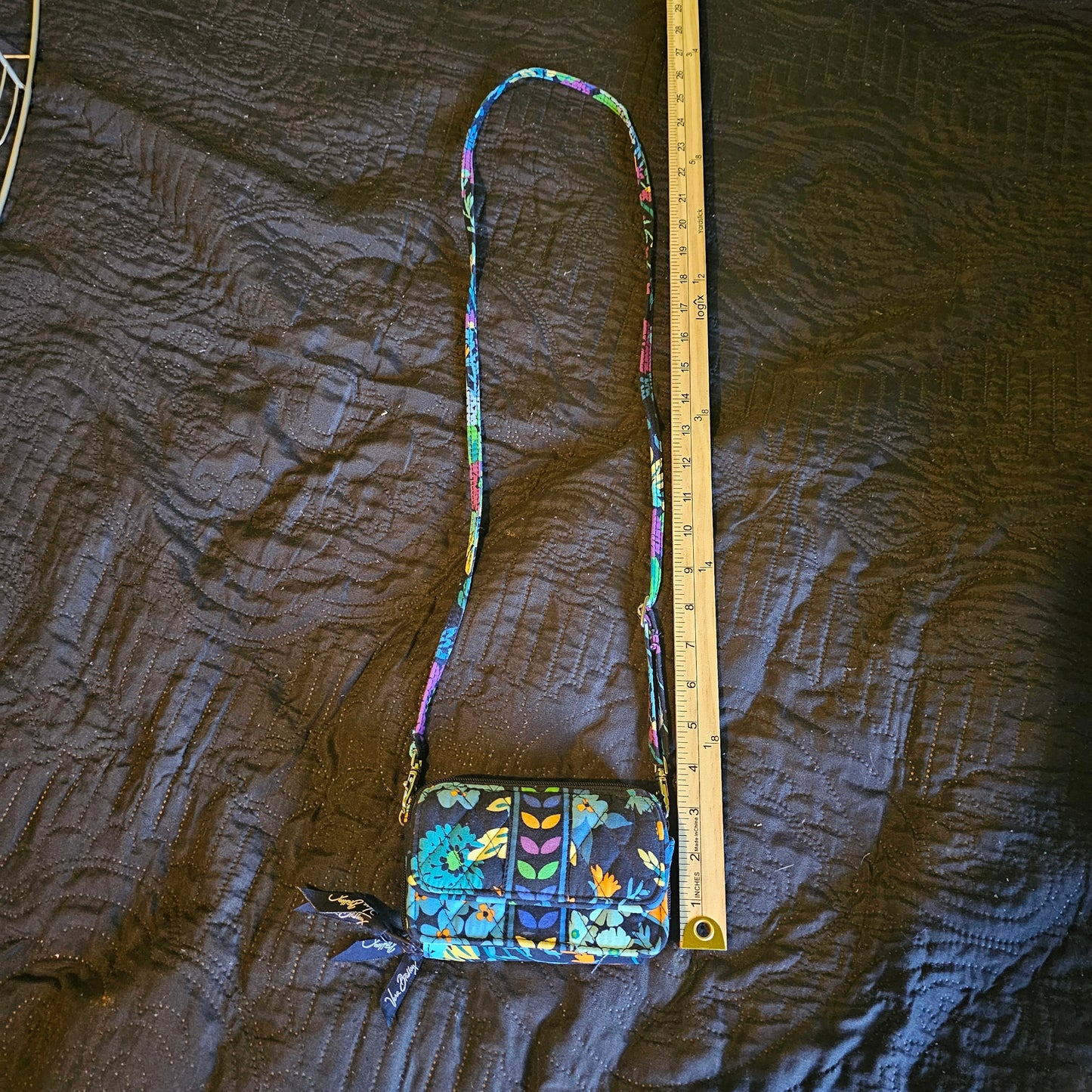 Vera Bradley Quilted Floral Crossbody Wallet (Adjustable Strap)