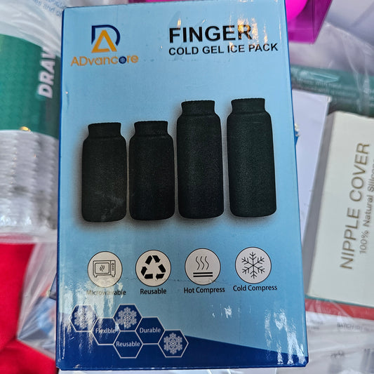 Advancore Finger Cold Gel Ice Pack - 4 Pack | Hot & Cold Therapy Sleeves | Reusable, Flexible