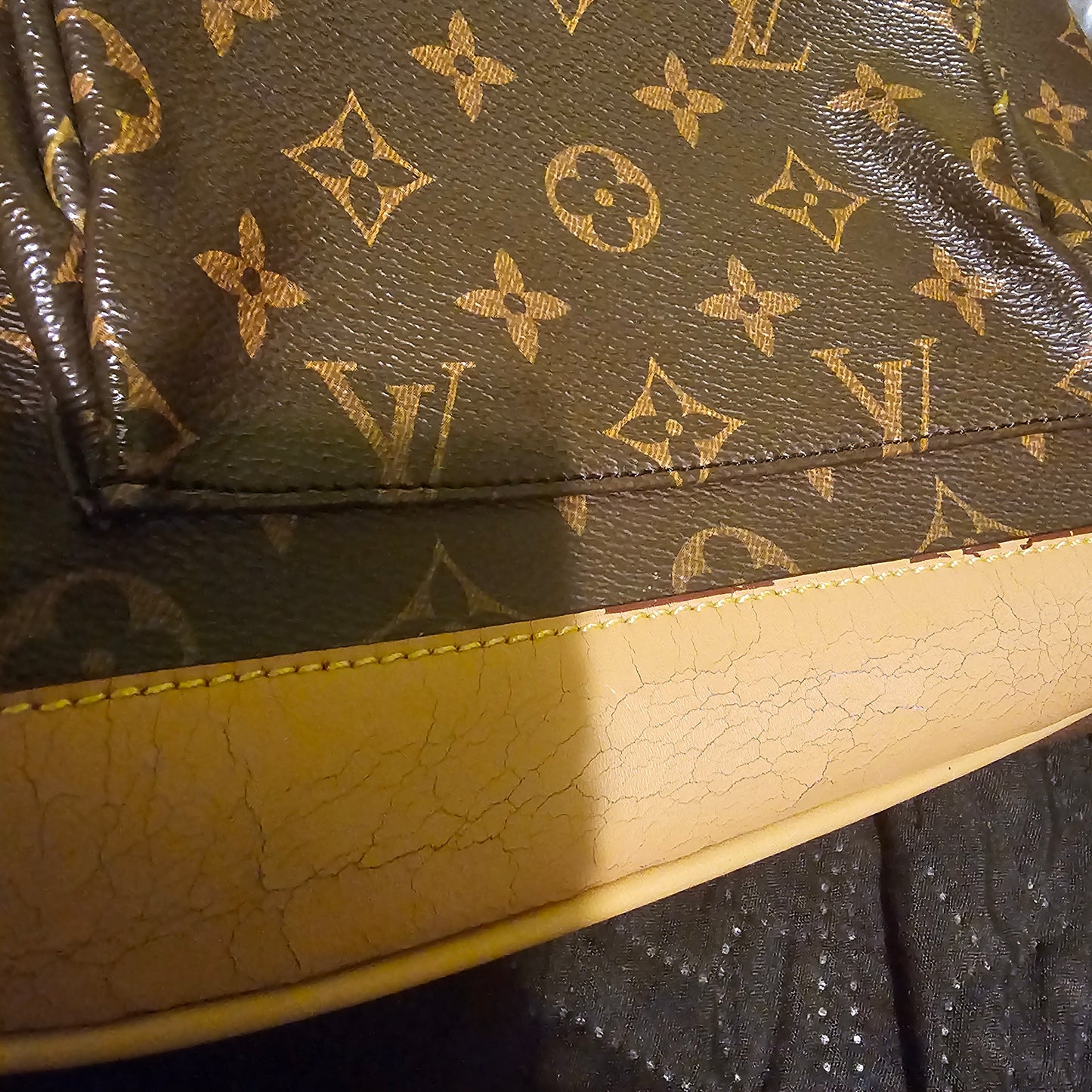 Brown Monogram Drawstring Backpack with Front Zip Pocket