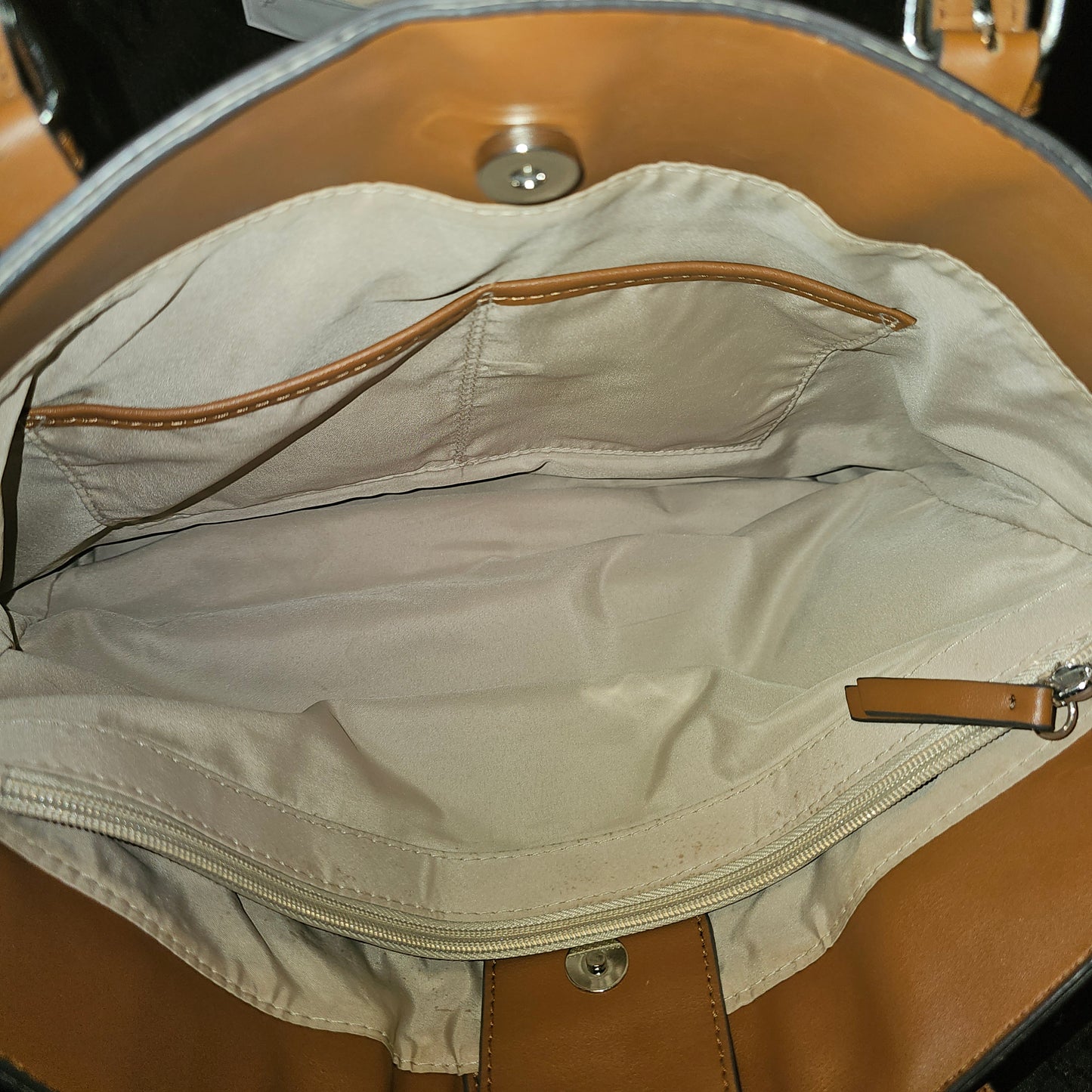 Nine West Monogram Tote Bag, Brown/Tan – Shoulder Handbag