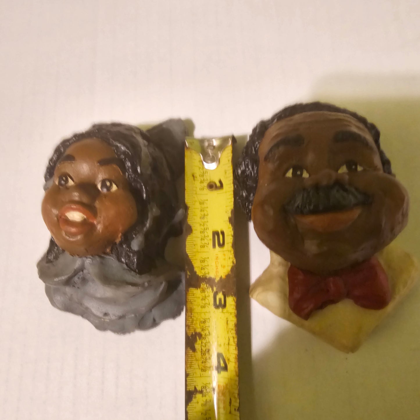 Hand-Painted Character Busts – Vintage Folk Art Style