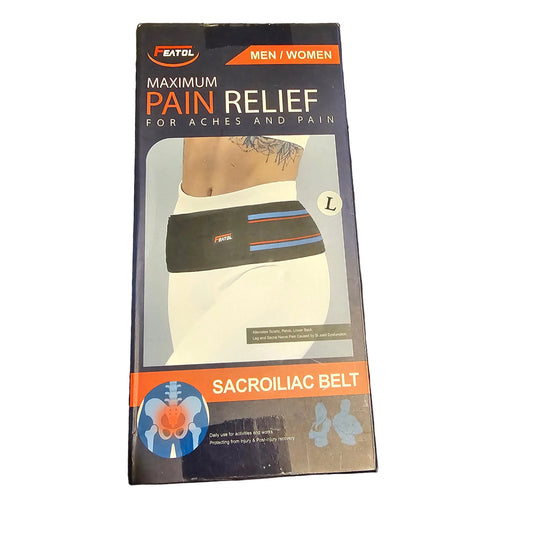 FEATOL Sacroiliac Belt for Men & Women – Large – Maximum Pain Relief – New