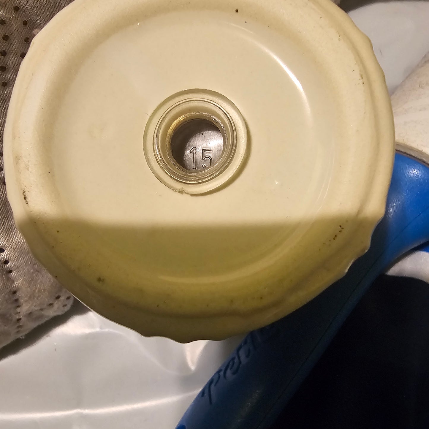 Rustic Ceramic Salt & Pepper Shakers Set | White Distressed | Pre-Owned