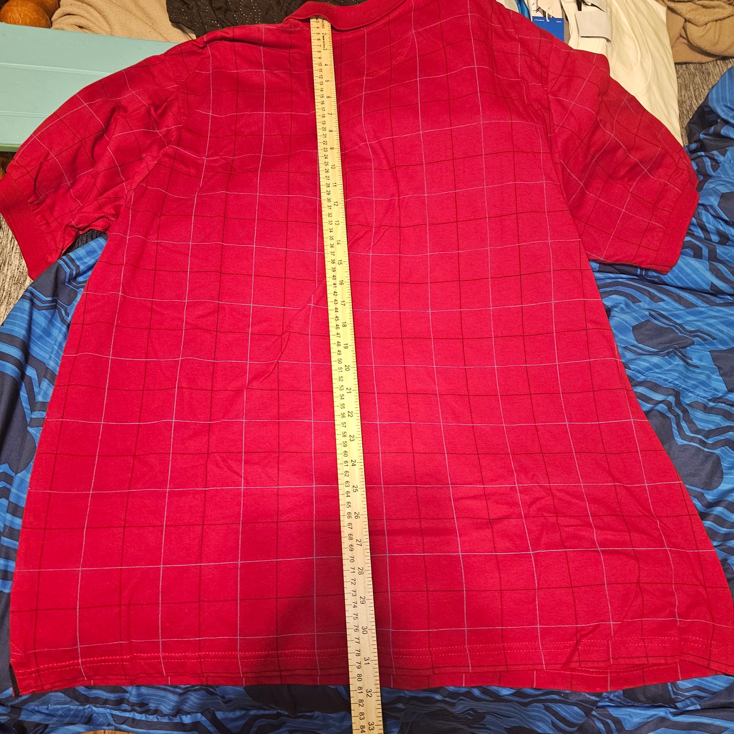 Chaps Crimson Grid Polo xxl NWOT