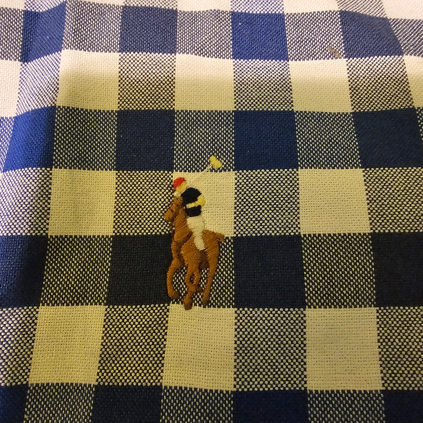 Polo Ralph Lauren Men's XL Gingham Oxford Shirt Blue/White Button Down Pony Logo