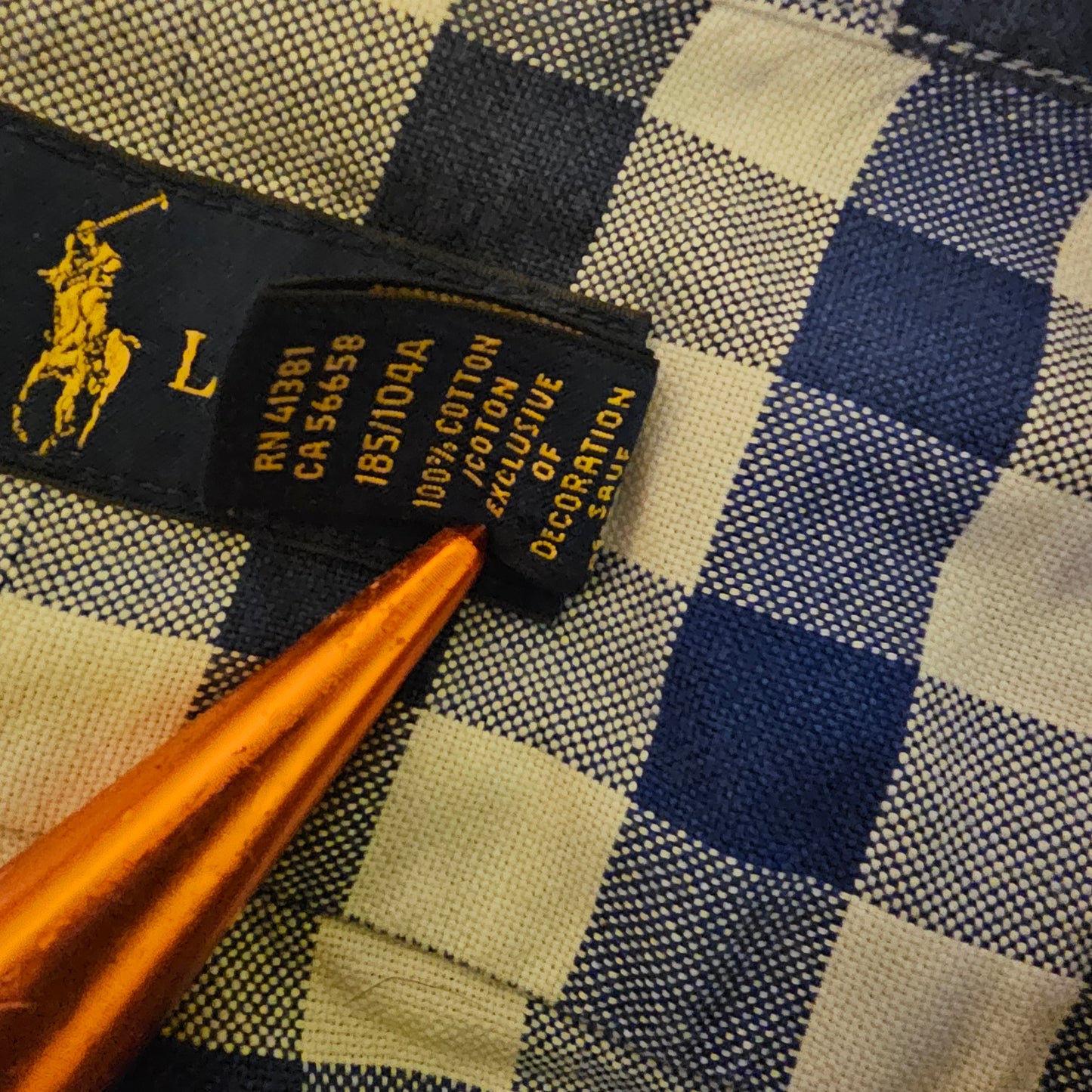 Polo Ralph Lauren Men's XL Gingham Oxford Shirt Blue/White Button Down Pony Logo