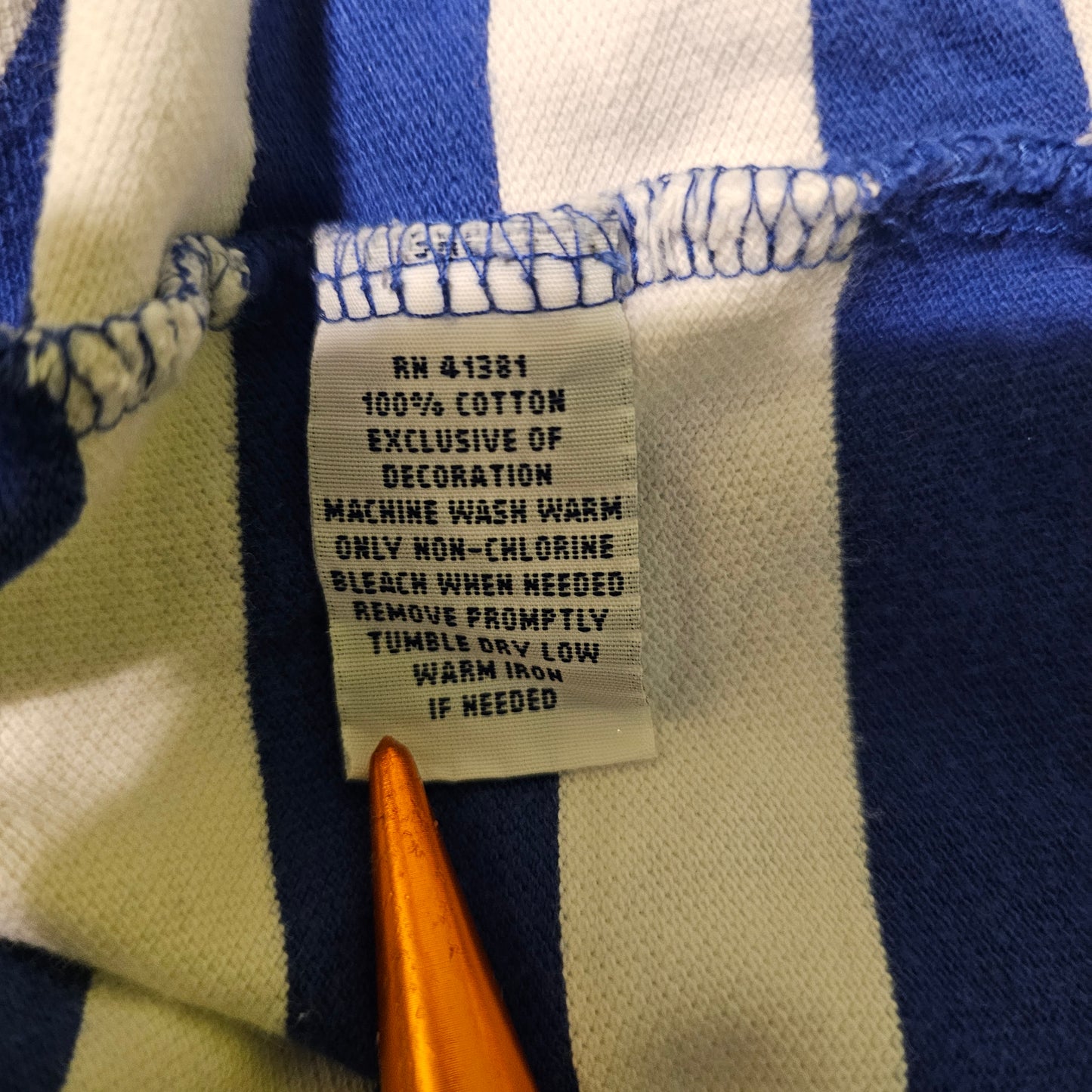 Polo Ralph Lauren Striped Piqué Polo Shirt - XL - Blue/White with Yellow Pony