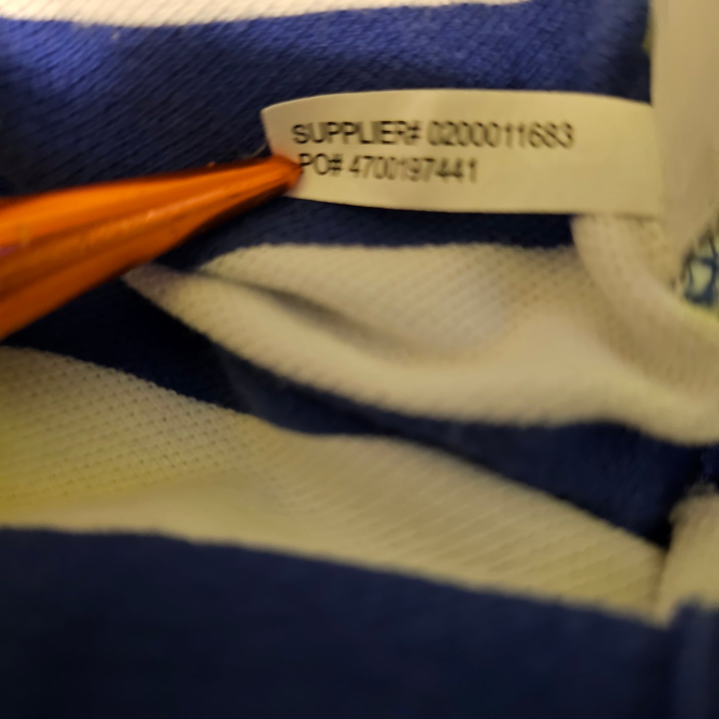 Polo Ralph Lauren Striped Piqué Polo Shirt - XL - Blue/White with Yellow Pony