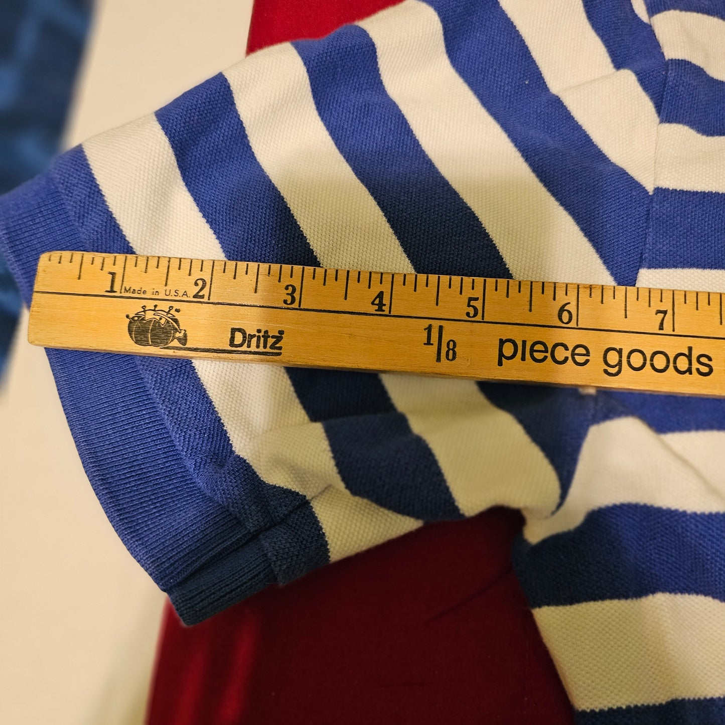 Polo Ralph Lauren Striped Piqué Polo Shirt - XL - Blue/White with Yellow Pony