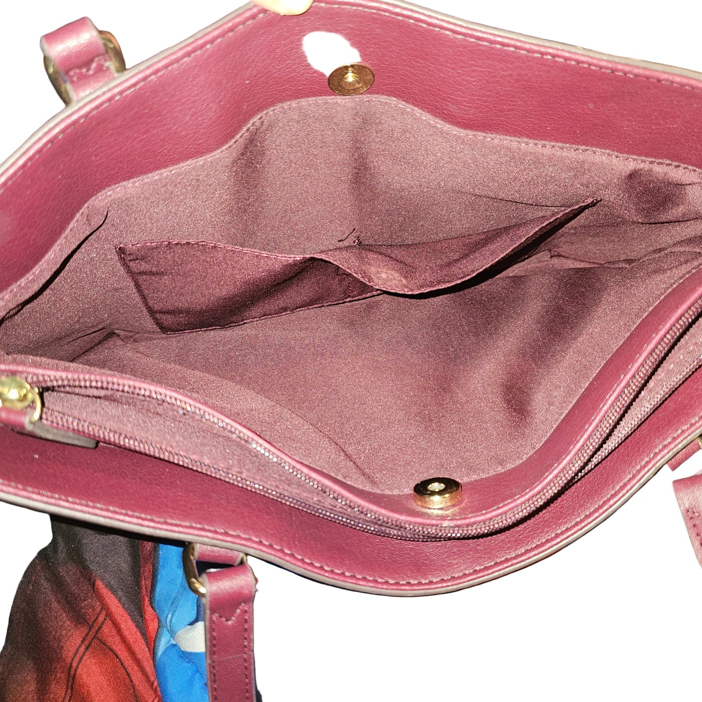 Liz Claiborne Burgundy Pebble Grain Leather Tote Bag Purse Large Shoulder Satchel