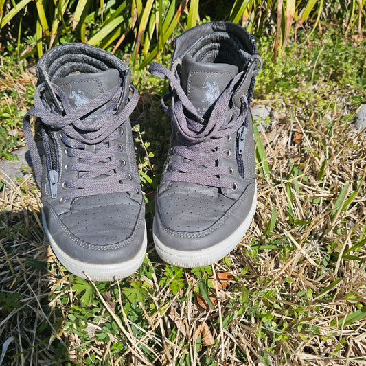 U.S. Polo Assn. Men's High Top Sneakers Grey Zipper Casual Shoes Size 8 NW1872 Streetwear