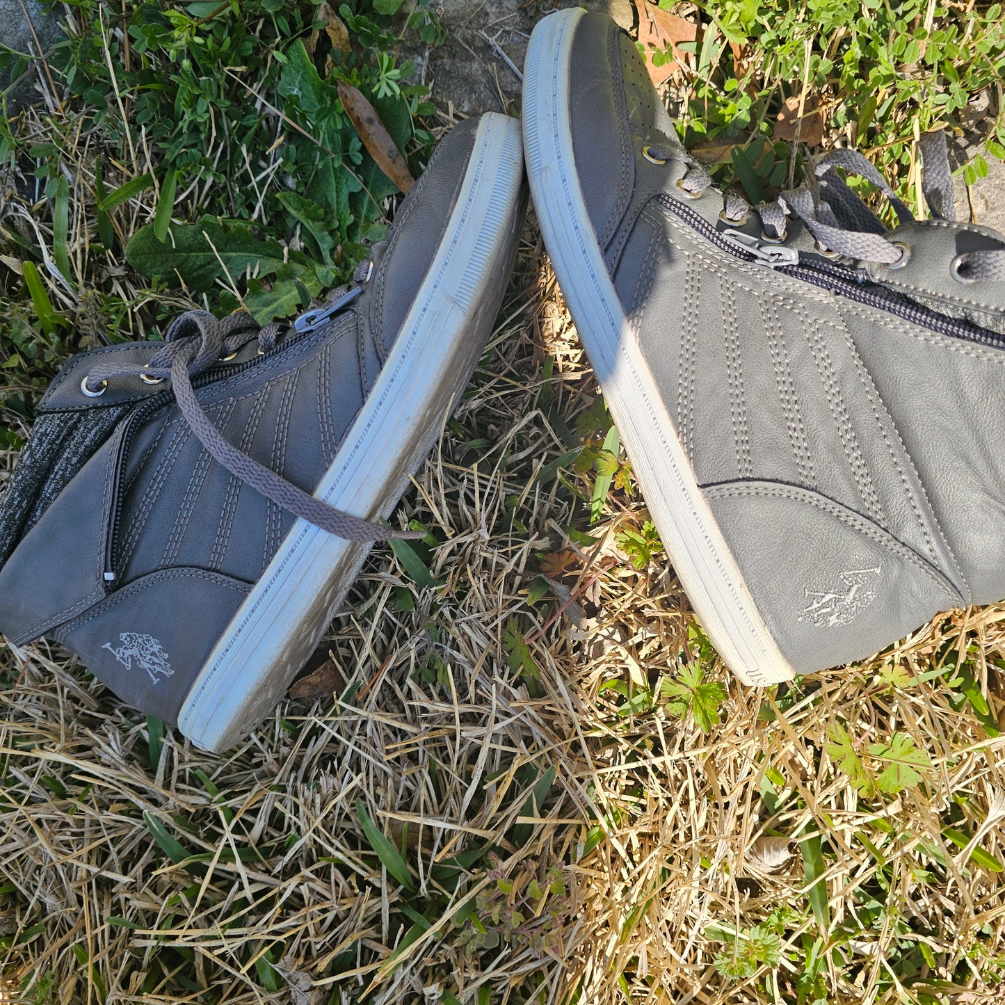 U.S. Polo Assn. Men's High Top Sneakers Grey Zipper Casual Shoes Size 8 NW1872 Streetwear