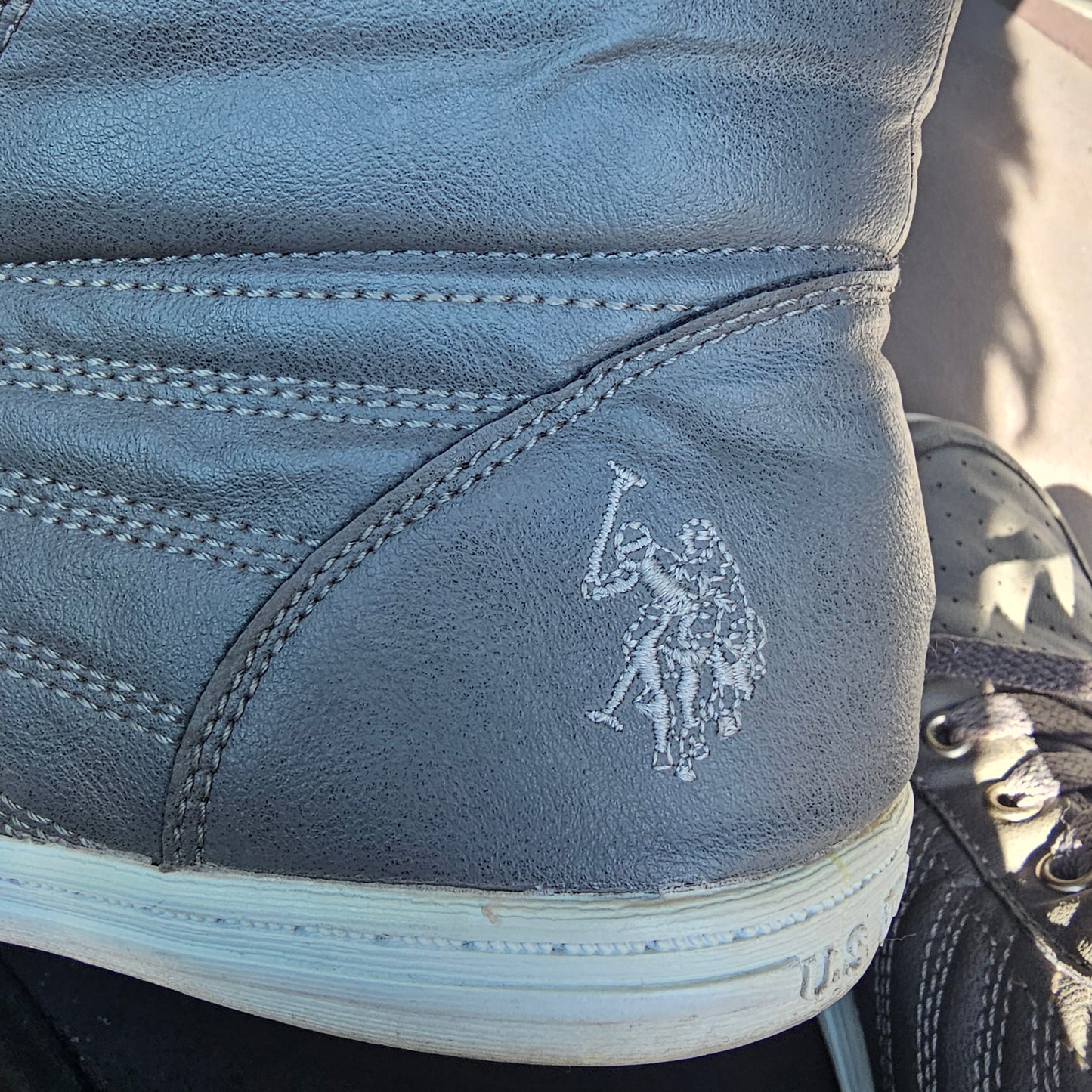 U.S. Polo Assn. Men's High Top Sneakers Grey Zipper Casual Shoes Size 8 NW1872 Streetwear