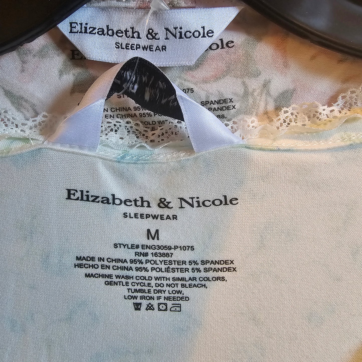 NWT Elizabeth & Nicole Sleepwear 2-Pack Nightgowns Gowns Women's Medium Floral