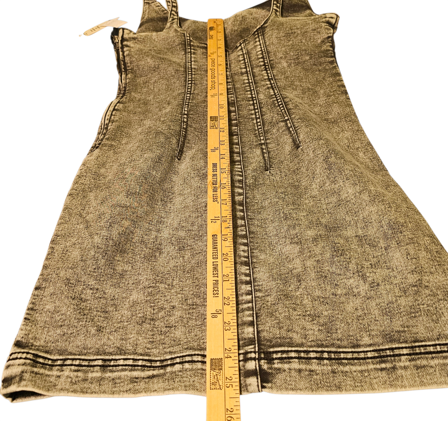 No Boundaries NWT Grey Wash Scoop Neck Denim Mini Dress Women's Small 4-6