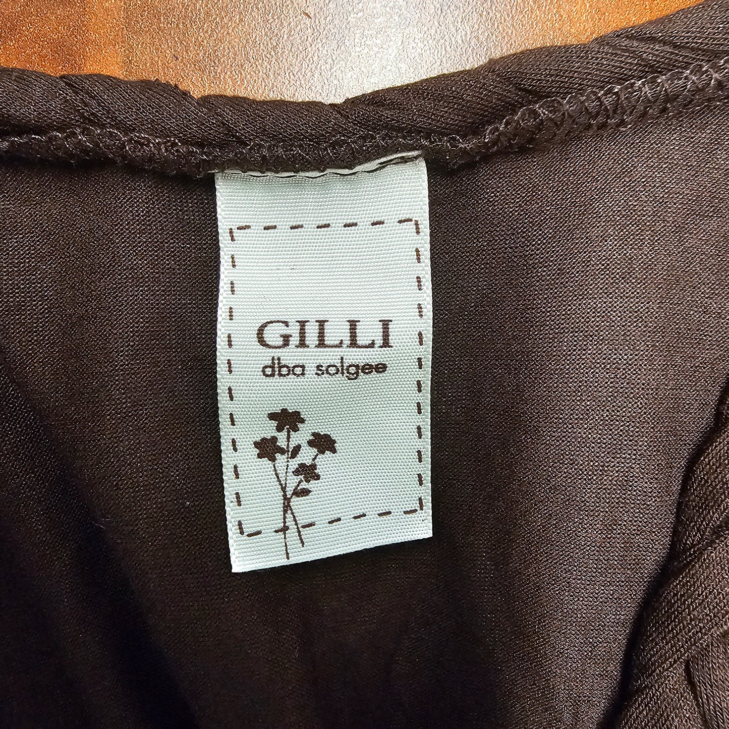 Gilli Ruffle Front Maxi Dress Brown Braided Straps Boho Summer Women's Medium USA