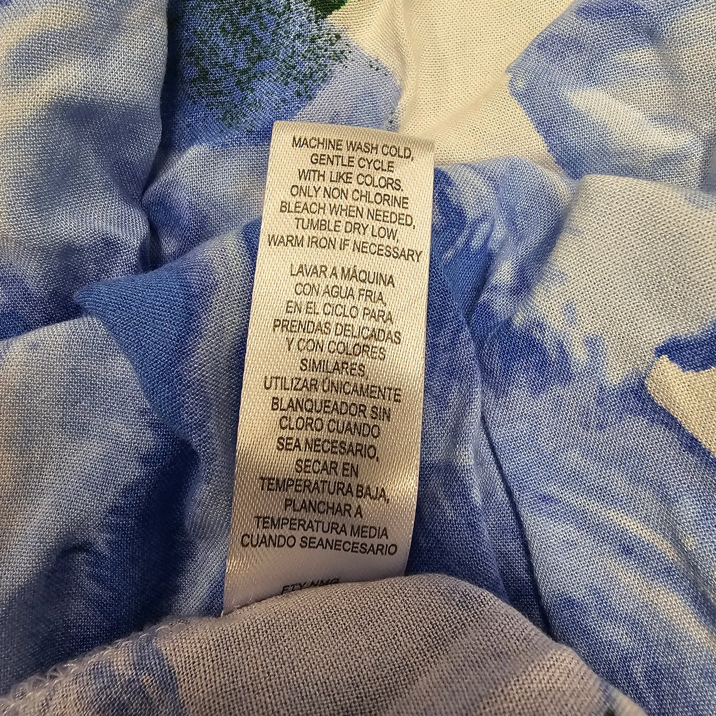 Jolie & Joy Blue Floral Smocked Maxi Dress XL Boho Tiered Rayon Summer Sun Dress