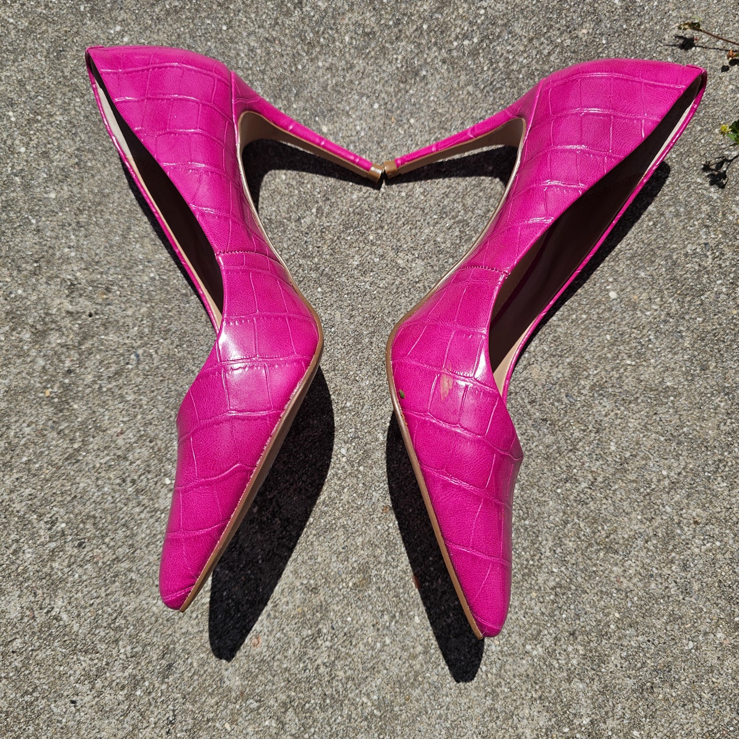 Steve Madden Hot Pink Croc Embossed Pointed Toe Stiletto Pumps - Women's Size 8