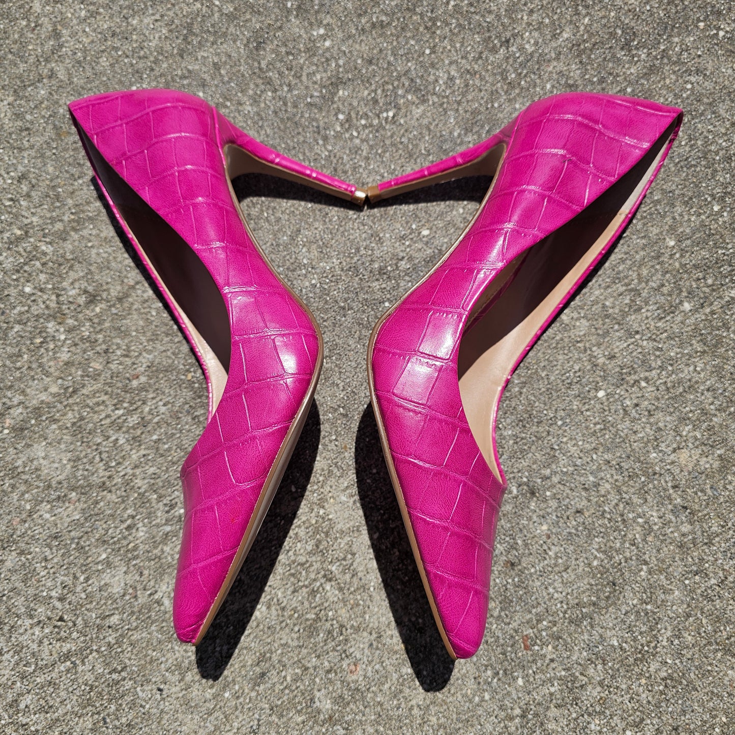 Steve Madden Hot Pink Croc Embossed Pointed Toe Stiletto Pumps - Women's Size 8