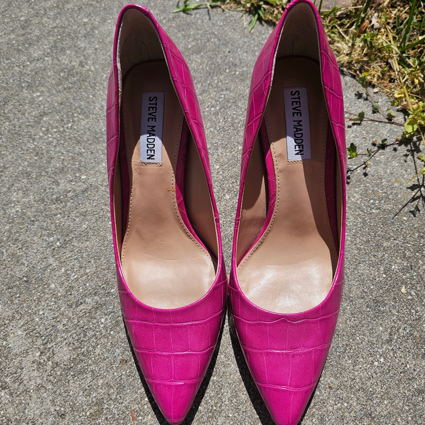 Steve Madden Hot Pink Croc Embossed Pointed Toe Stiletto Pumps - Women's Size 8