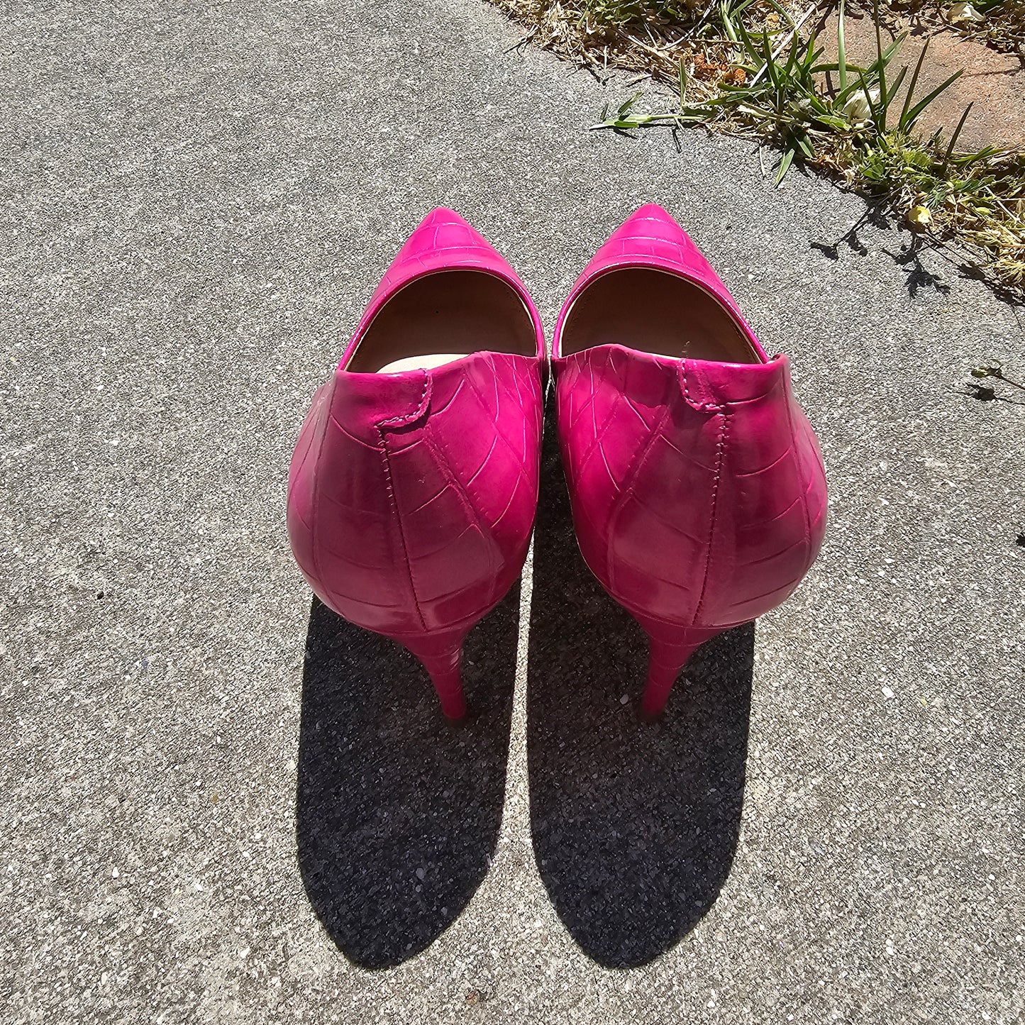 Steve Madden Hot Pink Croc Embossed Pointed Toe Stiletto Pumps - Women's Size 8