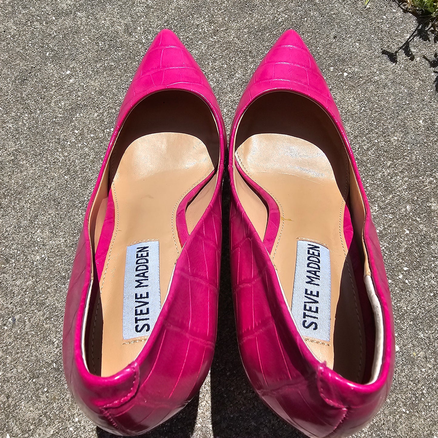Steve Madden Hot Pink Croc Embossed Pointed Toe Stiletto Pumps - Women's Size 8