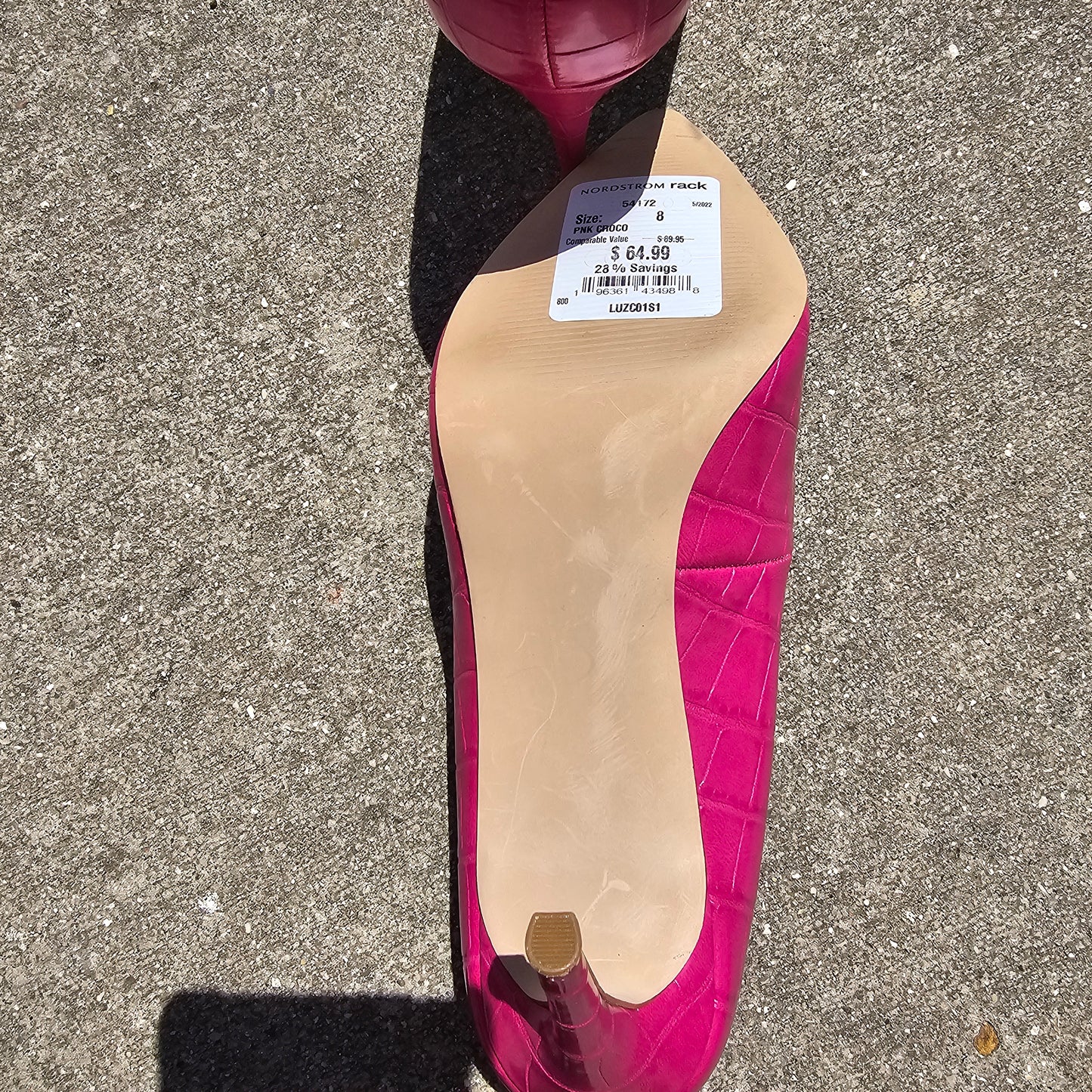 Steve Madden Hot Pink Croc Embossed Pointed Toe Stiletto Pumps - Women's Size 8